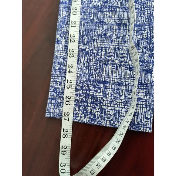 Chico's Brigitte Slim Ankle Pants Women's Sz 4 Blue Grid Print Slimming Pull on - Picture 11 of 13